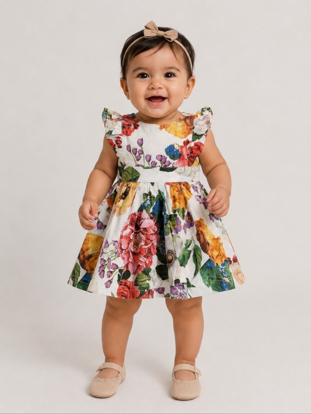 BK Floral Summer Dress Organic Cotton 6M